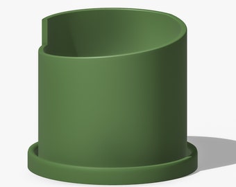 Minimalist Planter Pot in 4 or 6 inch Matte Green, 3D Printed Unique Planter, Cute Home Decor for Plant Lovers