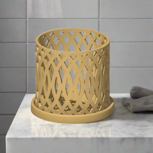Orchid Pot, Unique Plant Pot with Drainage Holes and Saucer, 3D Printed Planter, Cute White Planter Pot, Modern Home Decor VERITAS image 9