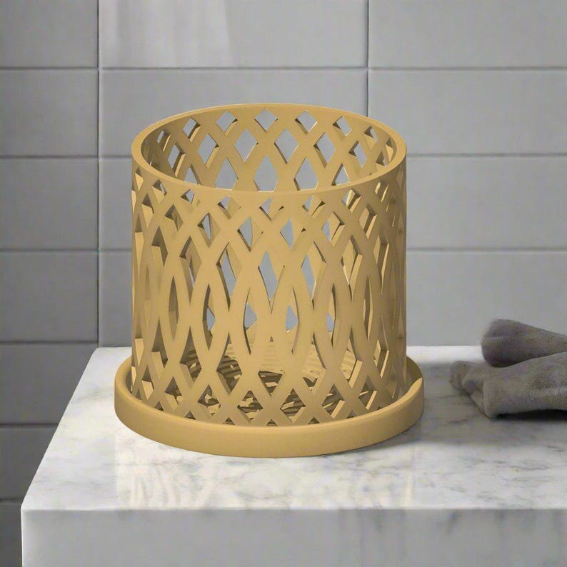Orchid Pot, Unique Plant Pot with Drainage Holes and Saucer, 3D Printed Planter, Cute White Planter Pot, Modern Home Decor VERITAS image 9