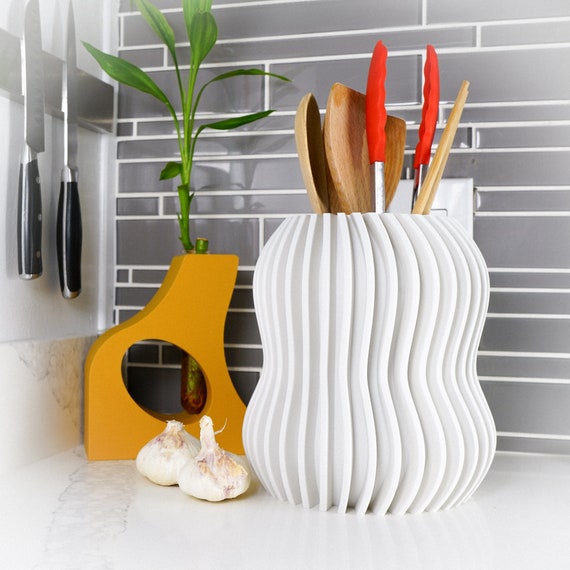 Unique Kitchen Utensil Holder and Organization, 3D Printed Crock