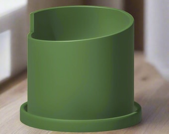 Minimalist Indoor Planter in 4 or 6 inch Matte White, 3D Printed Unique Planter, Cute Home Decor for Plant Lovers