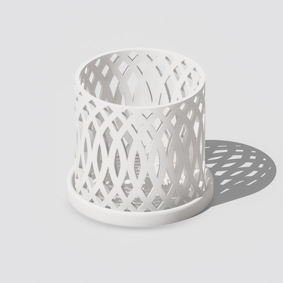 Orchid Pot, Unique Plant Pot with Drainage Holes and Saucer, 3D Printed Planter, Cute White Planter Pot, Modern Home Decor VERITAS