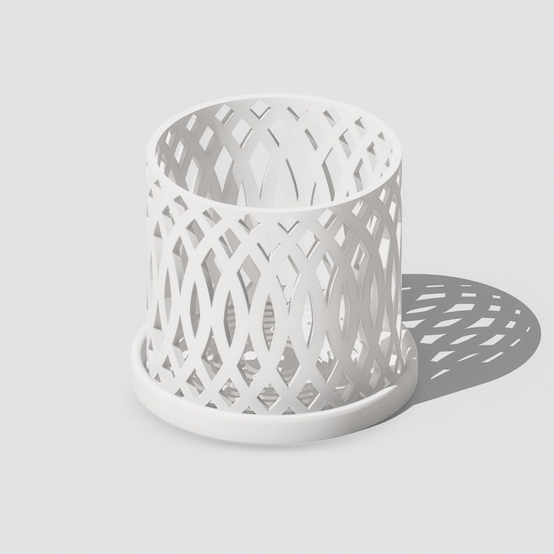 Orchid Pot, Unique Plant Pot with Drainage Holes and Saucer, 3D Printed Planter, Cute White Planter Pot, Modern Home Decor VERITAS image 1