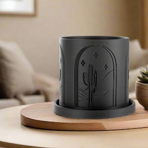 Cactus Plant Pot with Drainage, 3D Printed Planters and Pots for Desert Vibes Decor, Great Hosting gift for Plant Lovers, Holiday