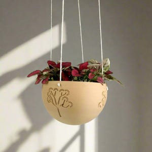 Hanging Planter Indoor, 3D Printed Planter, Wall Planter Joshua Tree, Hanging Desert Decor, Hanging Pot for Plants, Can include Drainage