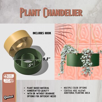 Modern Hanging Planter, Unique 3D Printed Indoor or Outdoor Plant Holder, Succulent Arrangements, Large Patio Plant Pots with Drainage