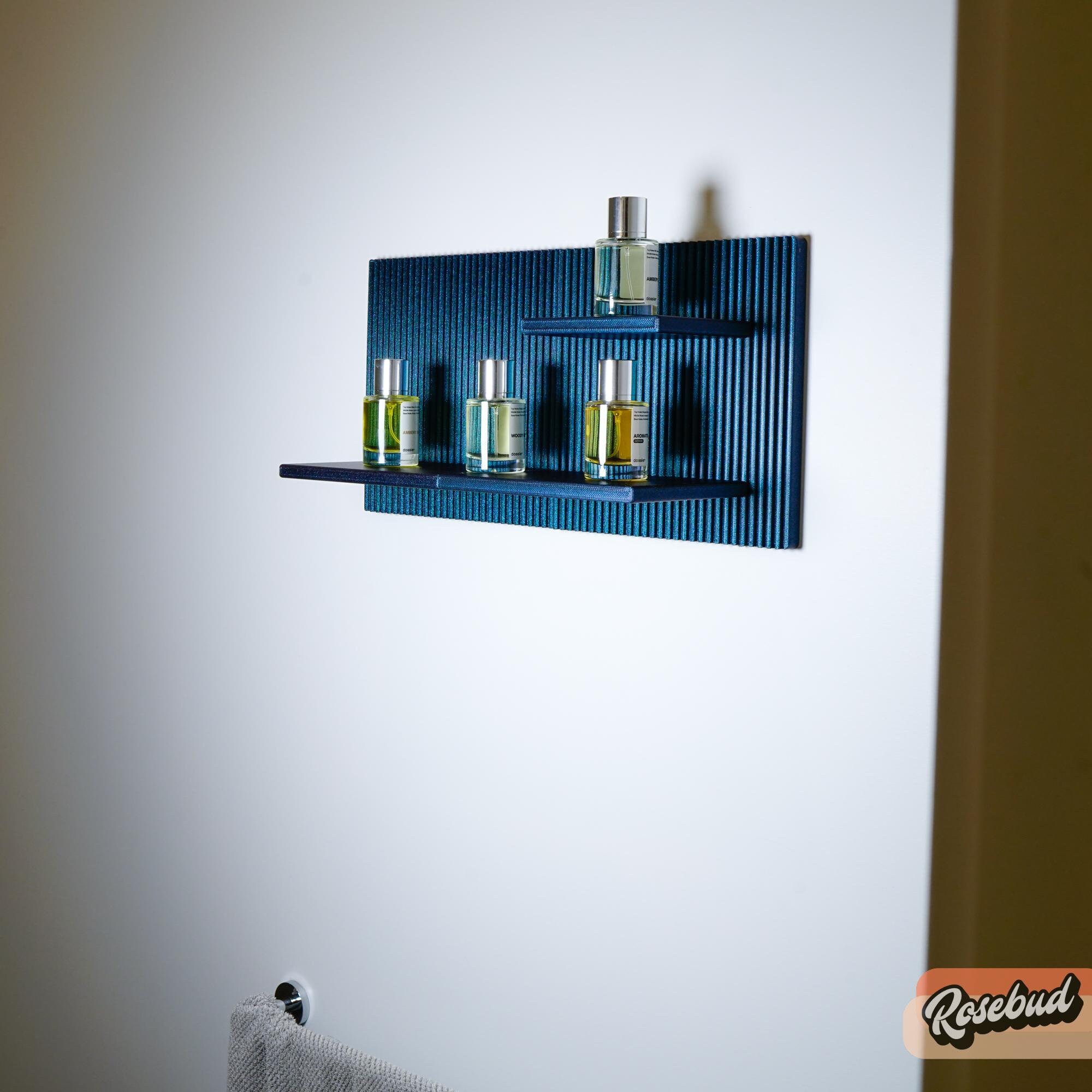 Retro Floating Wall Shelf – 3D Printed Perfume Display or Propagation Shelf, Modern Hypebeast Home Decor in Bold Colors, Edge