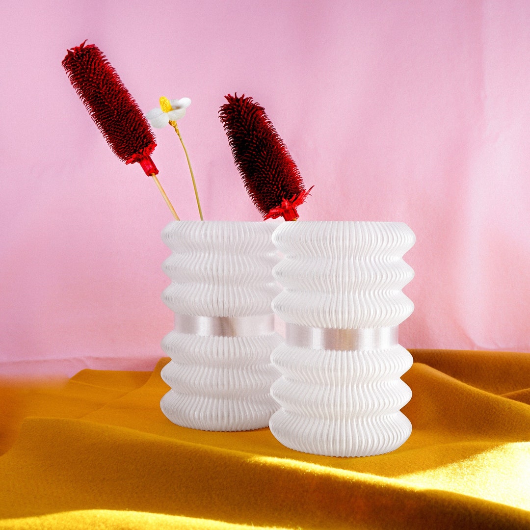 Mid Century Vase Modern 3D Printed Cylinder Vase Eco Vase Etsy