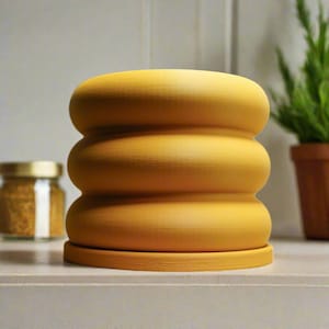Bubble Plant Pot Unique, 3D Printed Planter, Planter with Drainage, Minimal Decor, 4 5 6 7 8 Inch Plant Pots in Matte Mustard