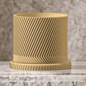 Ribbed Plant Pot with Drainage and Drip tray, Unique Planter for Modern Decor, Great Hosting Gift for Plant Lovers, The Parallax