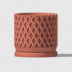 Modern Plant Pot with Drainage and Saucer, Unique Geometric Design Planters and Plant Accessories, Cottagecore Home Decor, Plant Gift Ideas