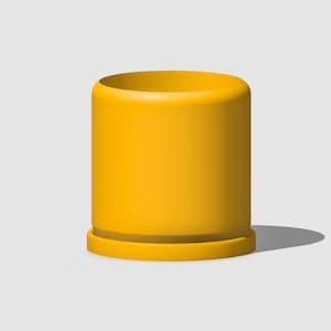 Mid-Century Modern Pot in Matte Senf Gelb, Töpfe mit Abfluss und Untersetzer, Sukkulenten und Kakteen Pflanzgefäß, Leichtgewicht