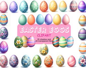 Easter Eggs Clipart Colorful Eggs Digital Download Easter Scrapbooking Graphics Easter Eggs