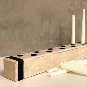 Handcrafted Wood Candle Holder: Minimalist Dining Table Centerpiece