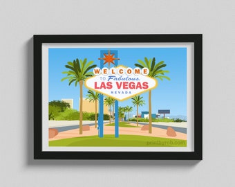 Las Vegas Sign Travel Poster: Nevada Art Print (Digital Download)