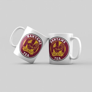 Bradford City Mug - BCAFC Gift - Bantams Tea - White 11oz Ceramic Bradford Mug - Print By Rob