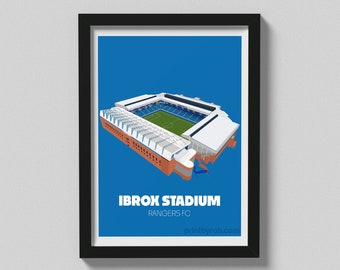 Ibrox Stadium Print: Rangers Football Club, Scottish Stadium Art