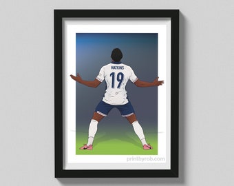Ollie Watkins England Goal Art Print - Euro 2024 Poster