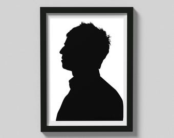 Noel Gallagher Silhouette Print: Oasis Poster, Black & White Wall Art