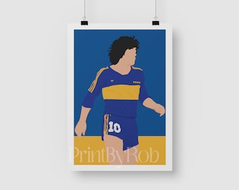 Diego Maradona Art Print: Boca Juniors FC, Argentina Football