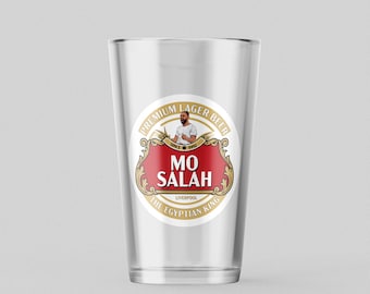 Mo Salah Liverpool Pint Glass - Conical Beer Glass