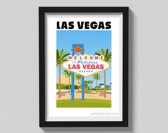 Las Vegas Sign Art Print: Nevada Travel Poster