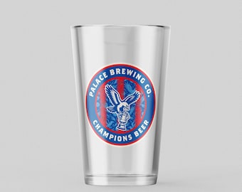 Crystal Palace FC Pint Glass: FA Cup Champions Beer, Toughened Glass