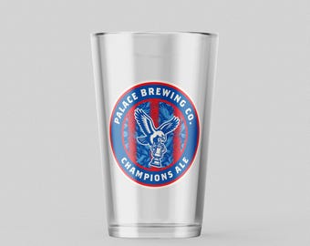 Crystal Palace FA Cup Champions Pint Glass - Toughened Conical Glass