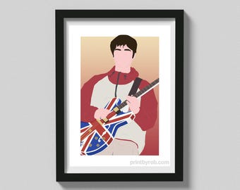 Noel Gallagher Poster - Oasis Print - Maine Road Wall Art - Print By Rob