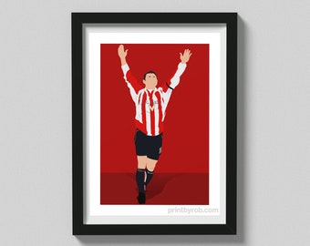 Kevin Phillips Print - Sunderland Poster - Football Wall Art - Print By Rob