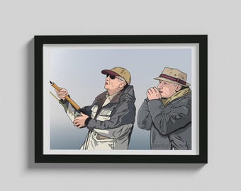 Mortimer and Whitehouse Gone Fishing Print: British TV Show Poster Wall Art