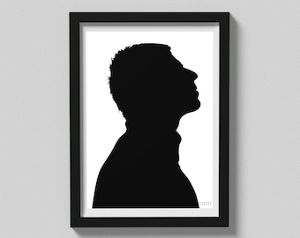 Liam Gallagher Silhouette Print: Oasis Poster, Manchester Art