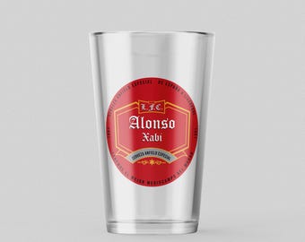 Vaso de pinta Xabi Alonso Liverpool - Vidrio templado cónico