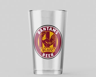 Bradford City AFC Pint Glass - Bantams Beer Conical Glass