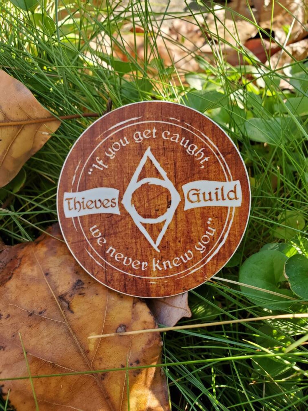 Thieves Guild Logo Skyrim Inspired Wooden