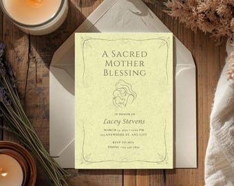 Sacred Mother Blessing Einladung Vorlage | Babyparty einladen