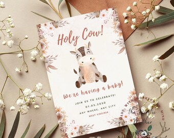 Heilige Kuh! Landhaus Babyparty | Einladungsvorlage ( Digitaler Download)