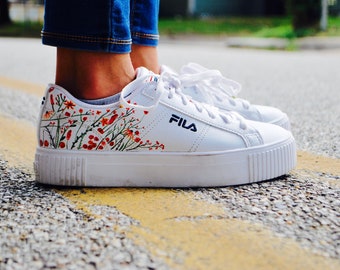 women's flowered sneakers