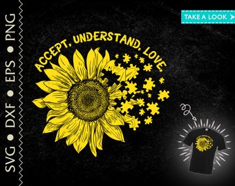 Autism Sunflower Svg Etsy