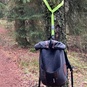 Backpack hanger, backpack holder, hook, hiking equipment, bushcraft, camping, hiking accessories, suspension, hiking, accessories, backpack