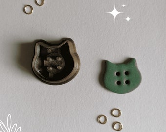 Cortadores de galletas de polímero Botón Cabeza de Gato de 4 agujeros - Fabricación de botones de polímero