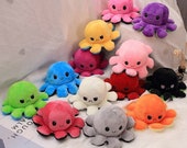 Reversible Octopus Plushie, Mothers Day 2021, Octopus Plush Toy, Double-Sided, TikTok Mood Plush, Show Your Mood without saying a word