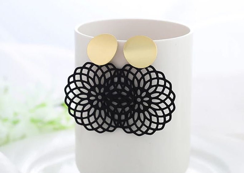 Fashion Round Earrings For Women-Geometrical Gold Shell Fluff Dangle Drop Earrings-Brincos 2021 Fashion Jewelry-Bijoux