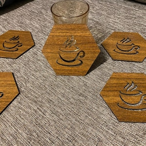 Wooden Coasters Set mix / Laser Cut Coasters/ Drink Coasters/ Set of 6 Wood Coasters/ Wedding Coasters/ New Home Gift/ Housewarming Gift