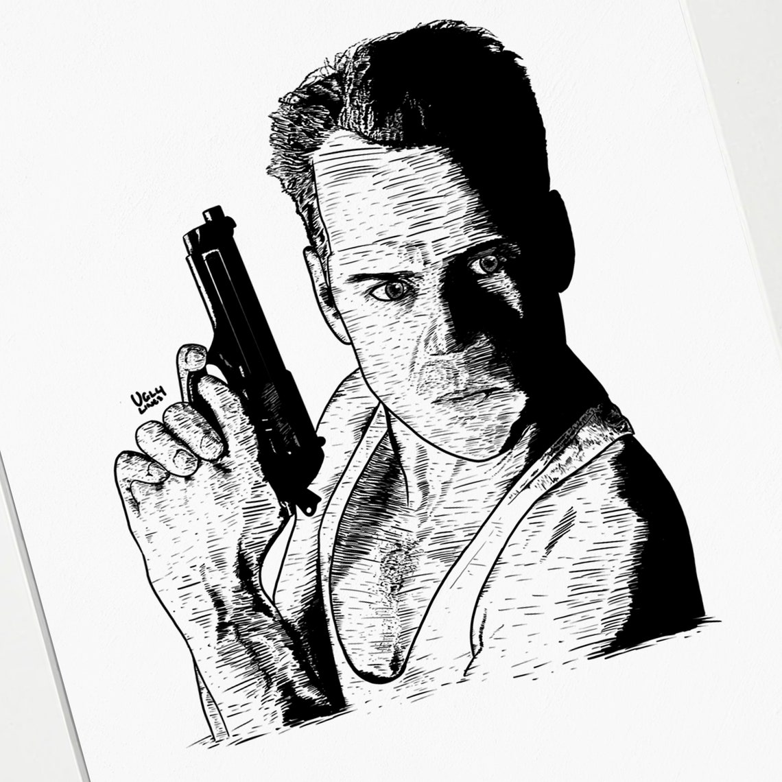 Bruce Willis Print Die Hard Bruce Willis Art | Etsy