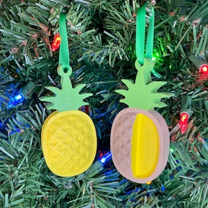 Pineapple Ornament, Vegan Ornament, Fruit Christmas Gift, Fruit Ornament, Fruit Lover Holiday, Pineapple Gift, Gift for Vegan, Vegan Holiday