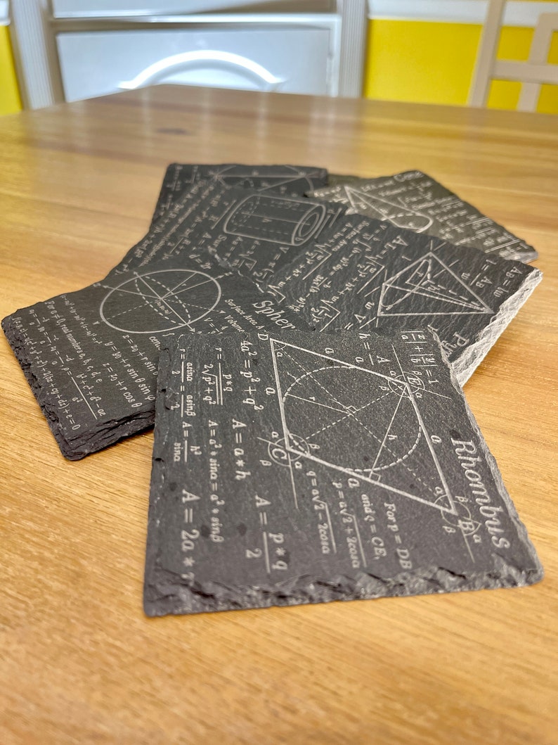 Funny Math Coasters, Algebra Teacher Gift, Mathematics Housewarming Set ...