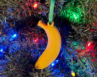 Banana Ornament, Banana Gift, Christmas Banana, Vegan Ornament, Vegan Gift, Vegan Holiday Gift, Plant-Based, Banana Lover, Vegan Christmas