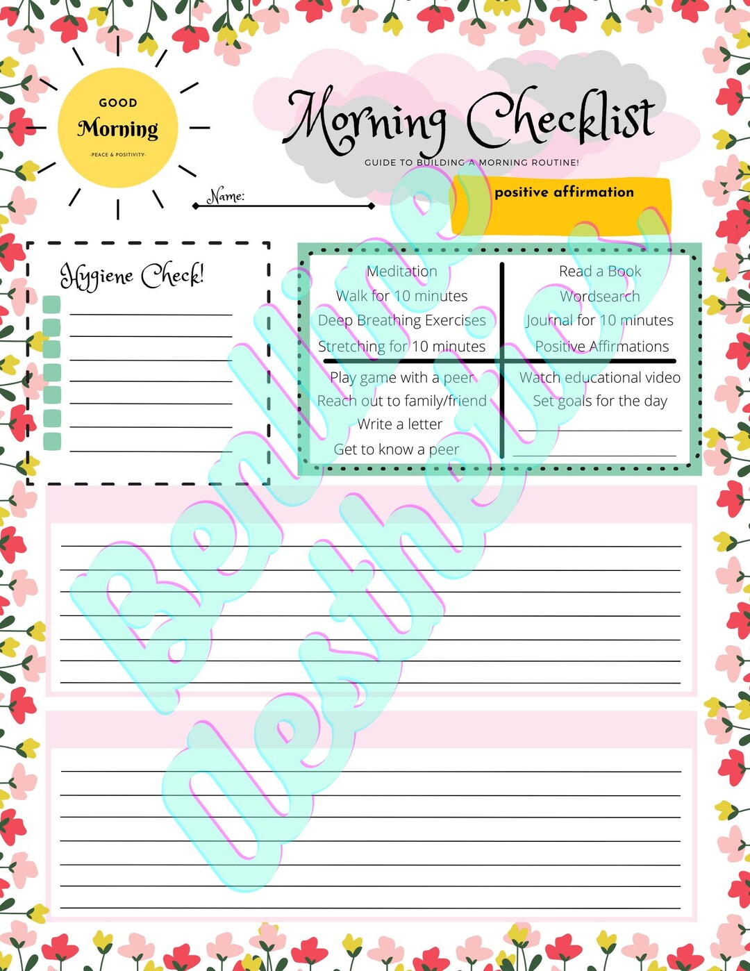 Morning Routine Printable - Etsy