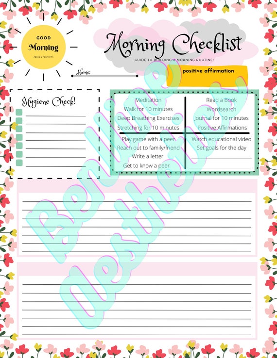 Morning Routine Printable | Etsy